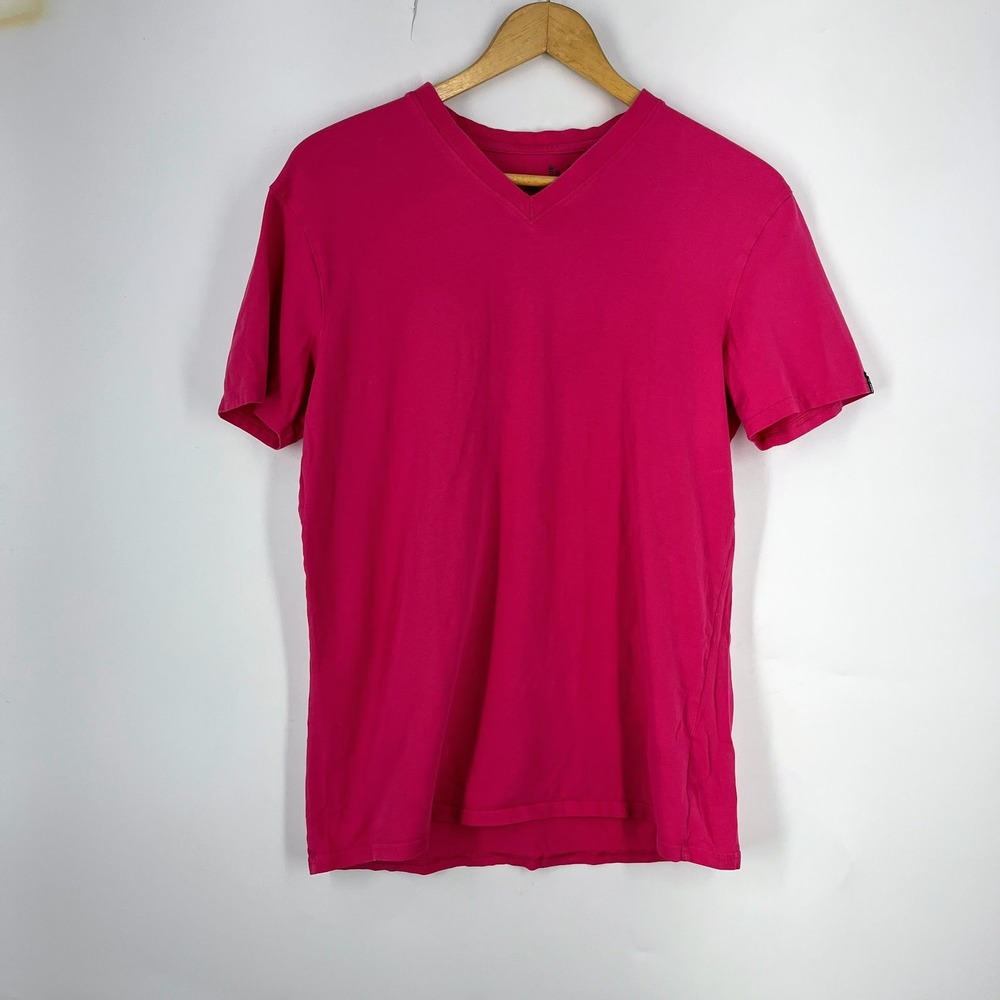 Psycho Bunny Womens V-Neck Short Sleeve Cotton T-Shirt Fuchsia Pink Regular Fit